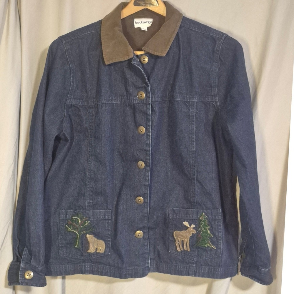 Breckenridge Brown Corduroy Button Down Long Sleeve Jacket Womens Large